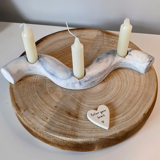 Copy of Candle Holder  - 3 Taper Candles - Eco Resin