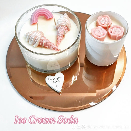 Decorated  Candle Bowl - Ice Cream Soda ~ Signature Collection